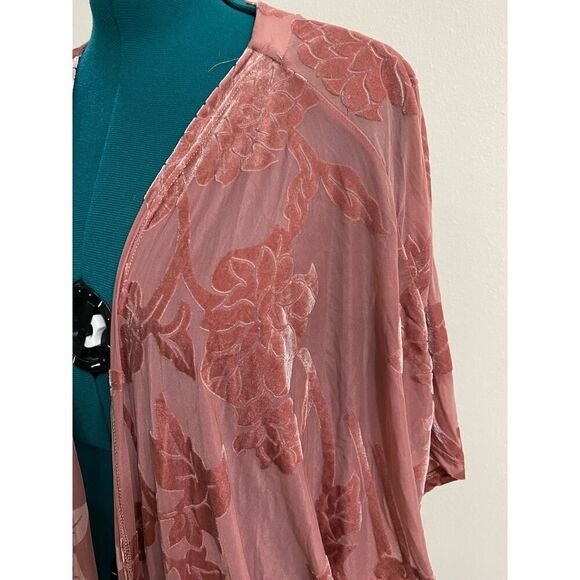 Torrid Lightweight Velvet Burnout Kimono Wispy Effortless Floral Size 1X/2X - Picture 7 of 12